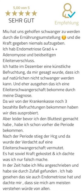 Echte Kundenbewertung: Endometriose Grad 4 und Adenomyose, trotzdem schwanger geworden