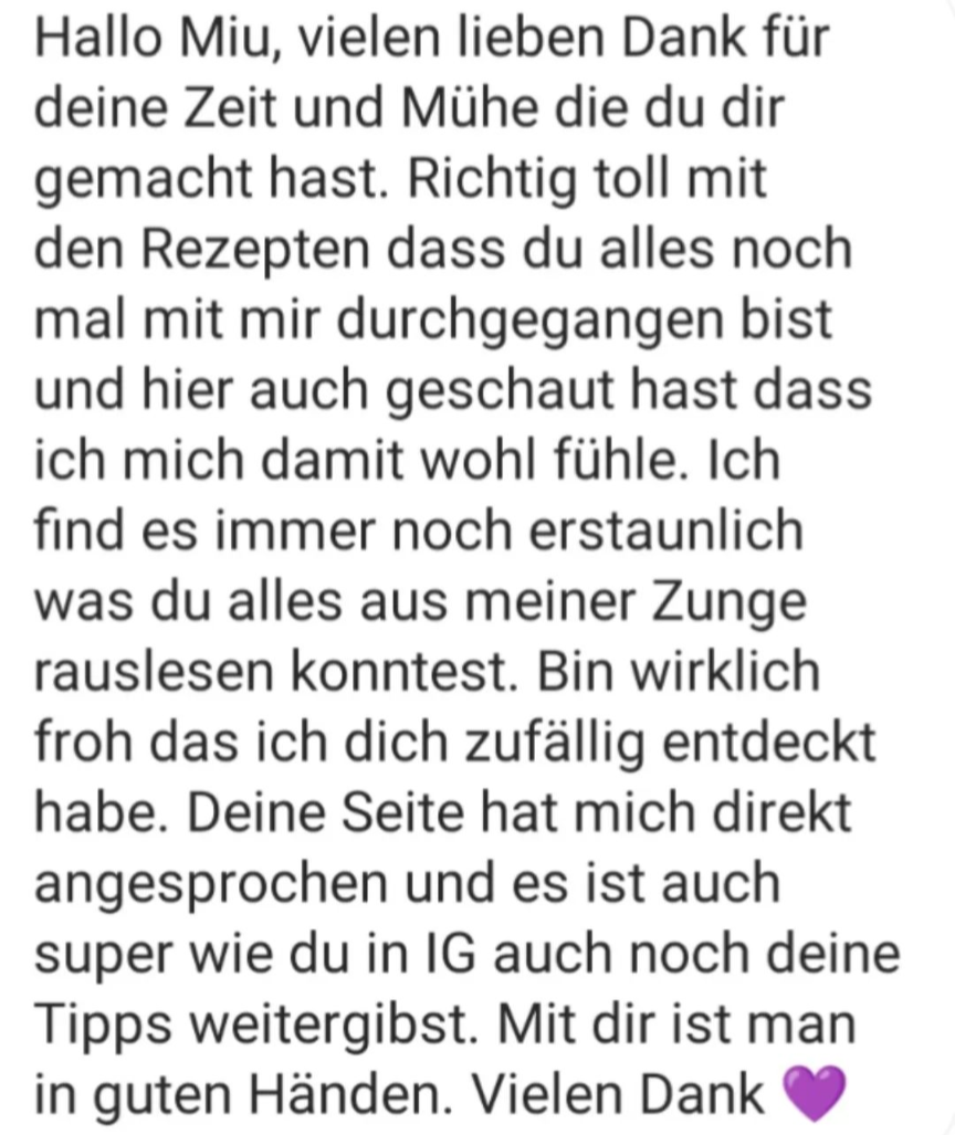 Echte Kundenbewertung zur Zungendiagnostik und TCM-Analyse
