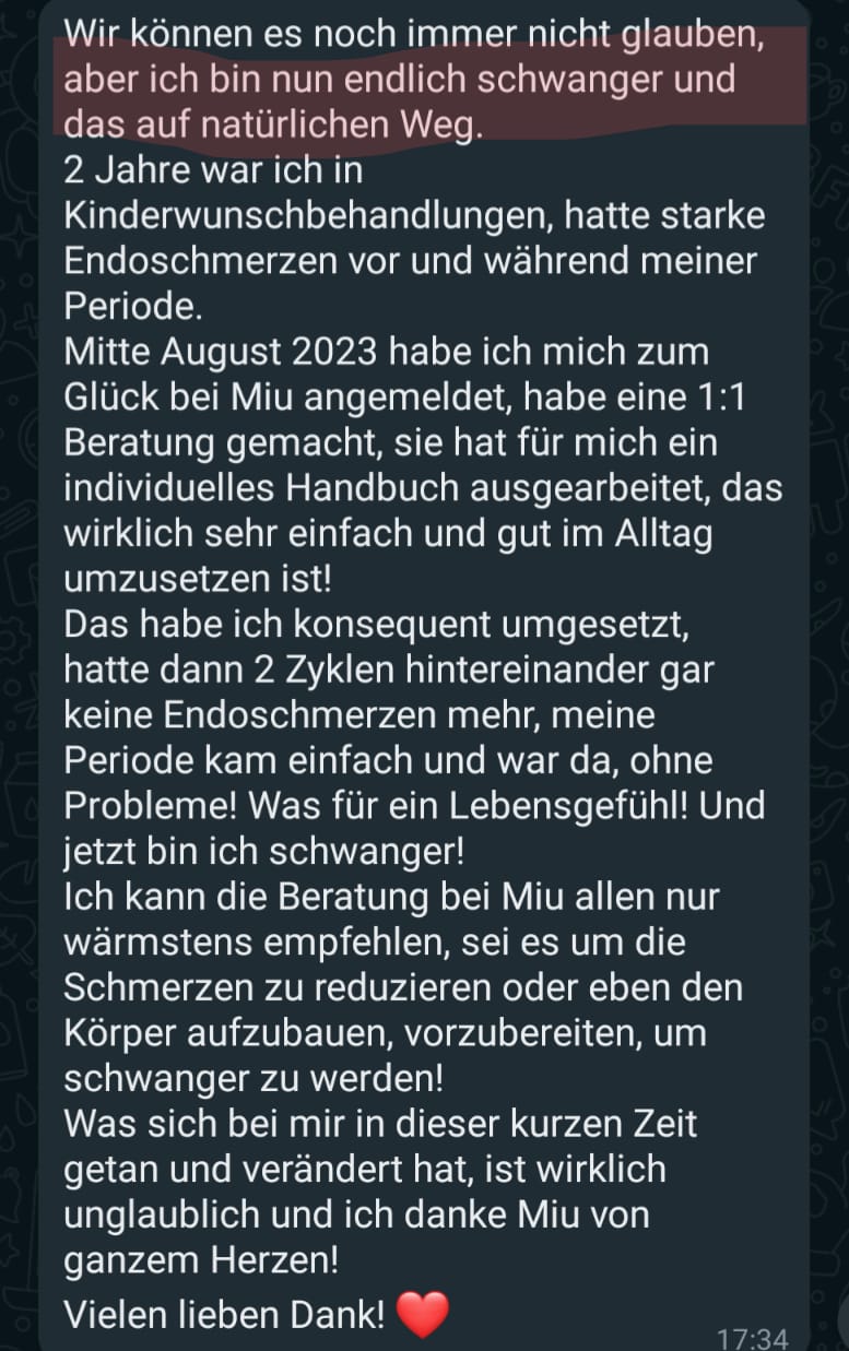 Echte Kundenbewertung: 2 Jahre Kinderwunschbehandlungen, jetzt auf natürlichem Weg schwanger